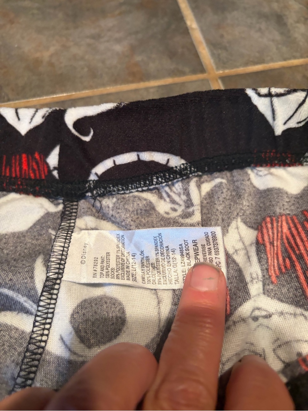 Disney The Nightmare Before Christmas Black Red White Character Pajama Joggers - Picture 4 of 5